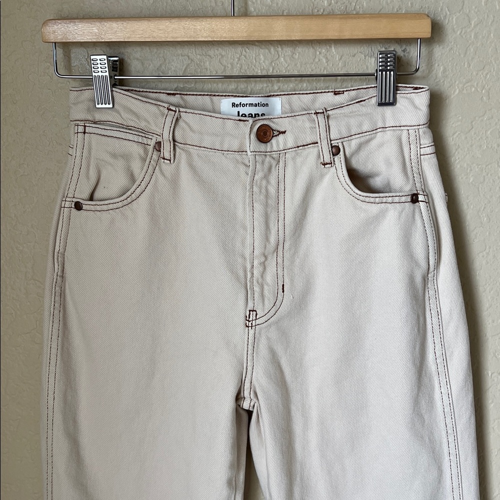 Reformation cowboy high rise straight jeans almond - Picture 5 of 11